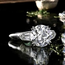 IGI Certified 2.80 Ct Round Lab Grown Diamond Engagement Ring 950 Platinum