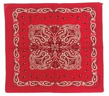 VTG 100 Cotton Color Fast Made in USA RN13962 Paisley Red Bandana Handkerchief