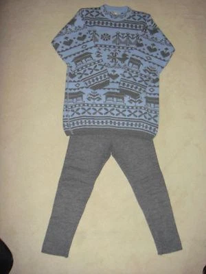 Ensemble Caleçon + Pull Long Gris/Bleu Bellis - 12 Ans - Photo 1/2