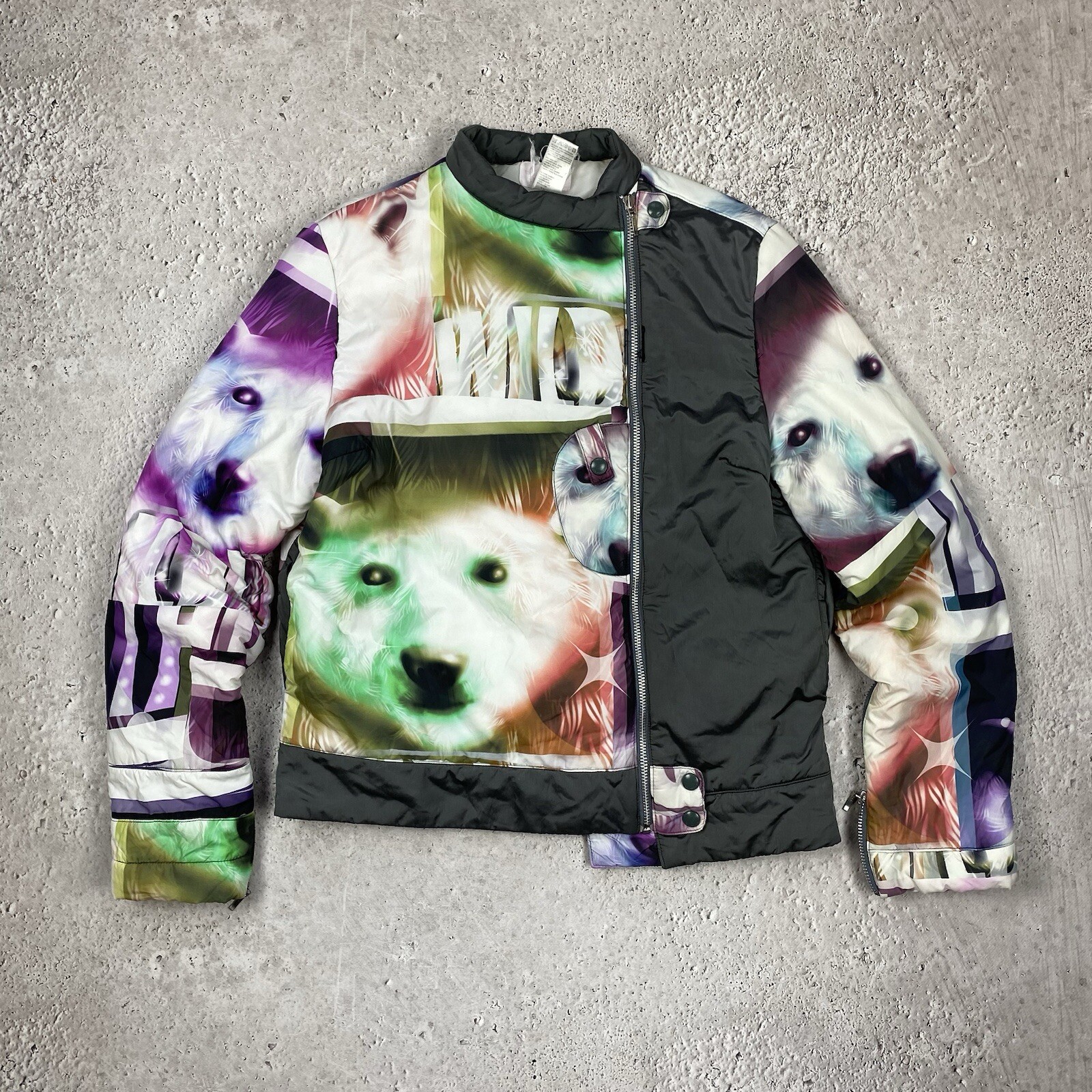 Custo Barcelona Colorido Mujer Perros Chaqueta Talla USA 8 Eur 42 Y2k Avant G...