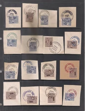 CYPRUS 23 ALL DIFFERENT R.P.S RURAL POSTAL SERVICE CANCELS POSTMARKS ON Q.E 1955