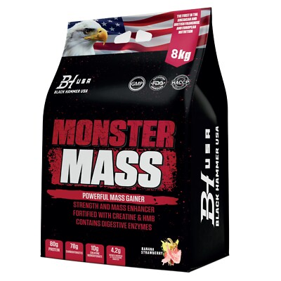 Mass Gainer Monster 8000g   Bananen-Erdbeere | Black Rock Nutrition