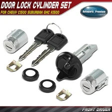 3x Front Left Door Lock Cylinder Set w/ Keys for Chevy C1500 Suburban GMC K1500