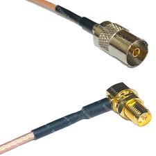 RG316 DVB TV Pal Female to RP-SMA FEMALE ANGLE RF Cable Rapid-SHIP LOT