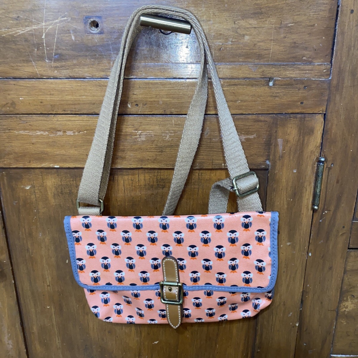Fossil Keyper Backpack Owl Fossil Owl Tote Coated Canvas, Genuine Leather Shoulder Bag  main image 4