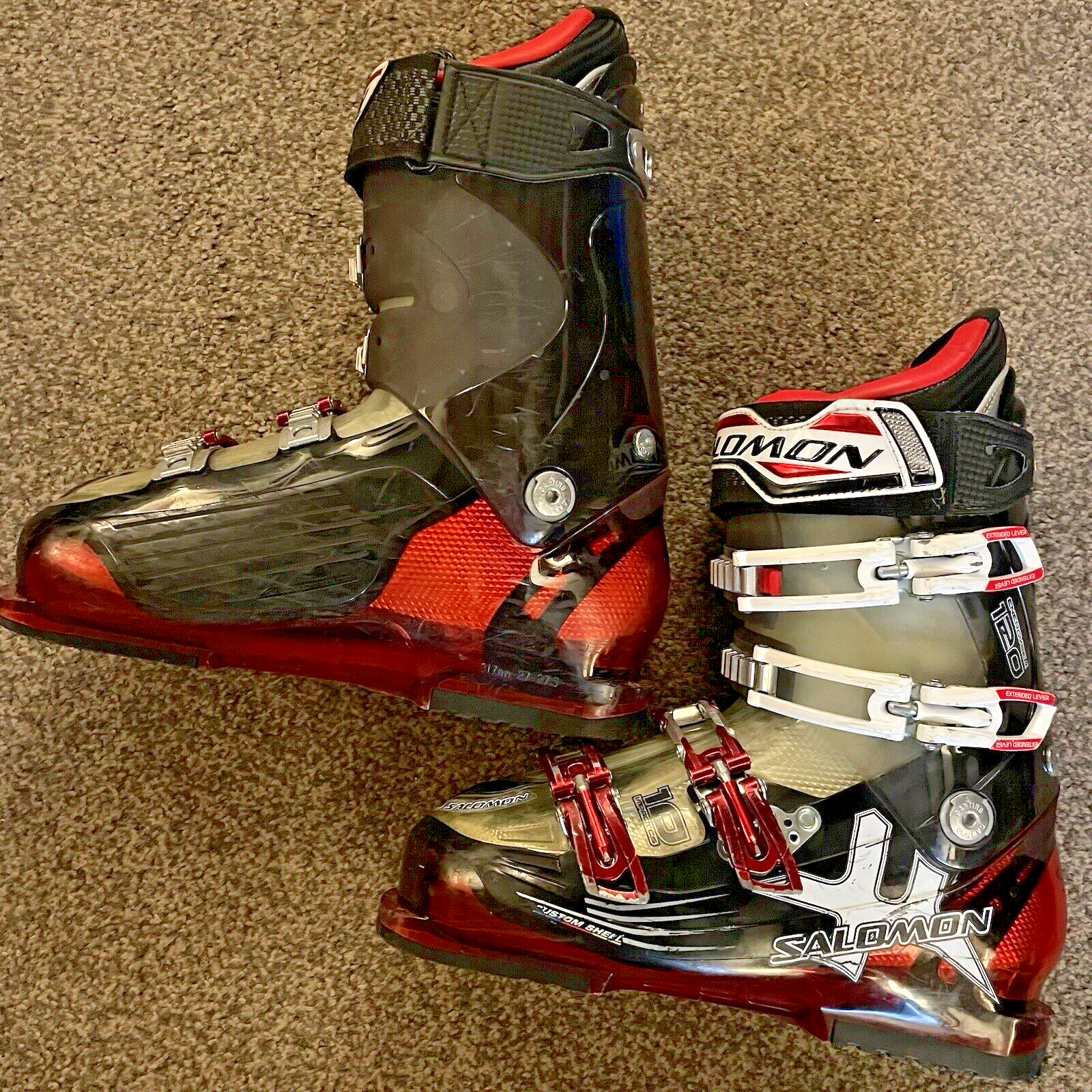 Scarponi da sci Salomon Energyzer 120 nero rosso guscio personalizzato taglia 27