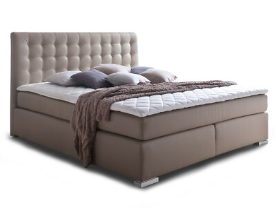 Boxspringbett Singlebett Boxspring Bett Hotelbett ISABELL PLUS muddy 140x200 H3