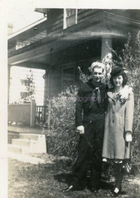 #ad PRETTY YOUNG WOMAN HER SAILOR Vintage FOUND PHOTO 1940#x27;s ORIGINAL 210 LA 82 R $16.63