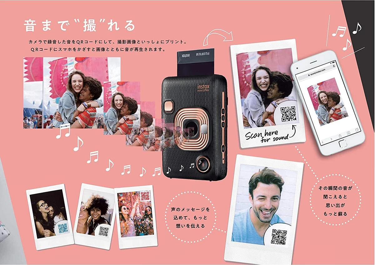 Fujifilm Instax Mini LiPlay 4.9MP Instant Camera - Stone White