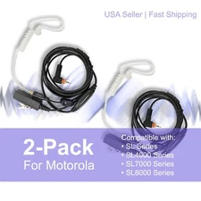 2x Acoustic (2-Wire) PTT Earpiece for Motorola Radios SL1K SL7550 SL7580e