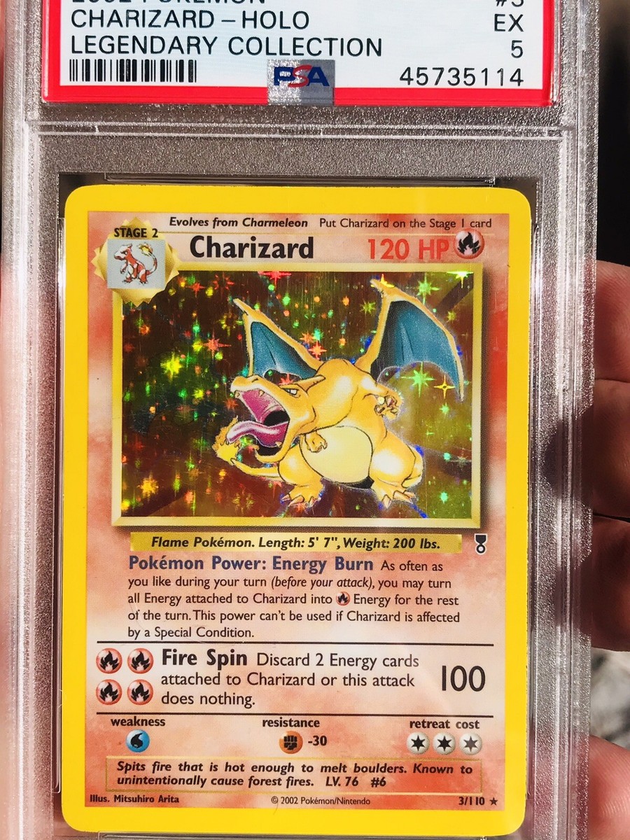 Legendary Collection Charizard Holo Pokemon Base Set #4/102 Art
