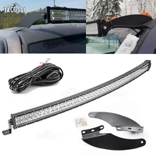 Roof 300W 52" Curved LED Light Bar Combo For 1994-2000 2001 Dodge Ram 1500/2500
