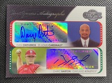 2008 Topps Co-Signers Autographs Daric Barton & Dan Ontiveros Dual Auto #CS-OBA