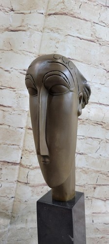 Modigliani Cabeza de Cariátide Bronce Metal Escultura Estatua Abstracto Arte Moderno - Imagen 8 de 10
