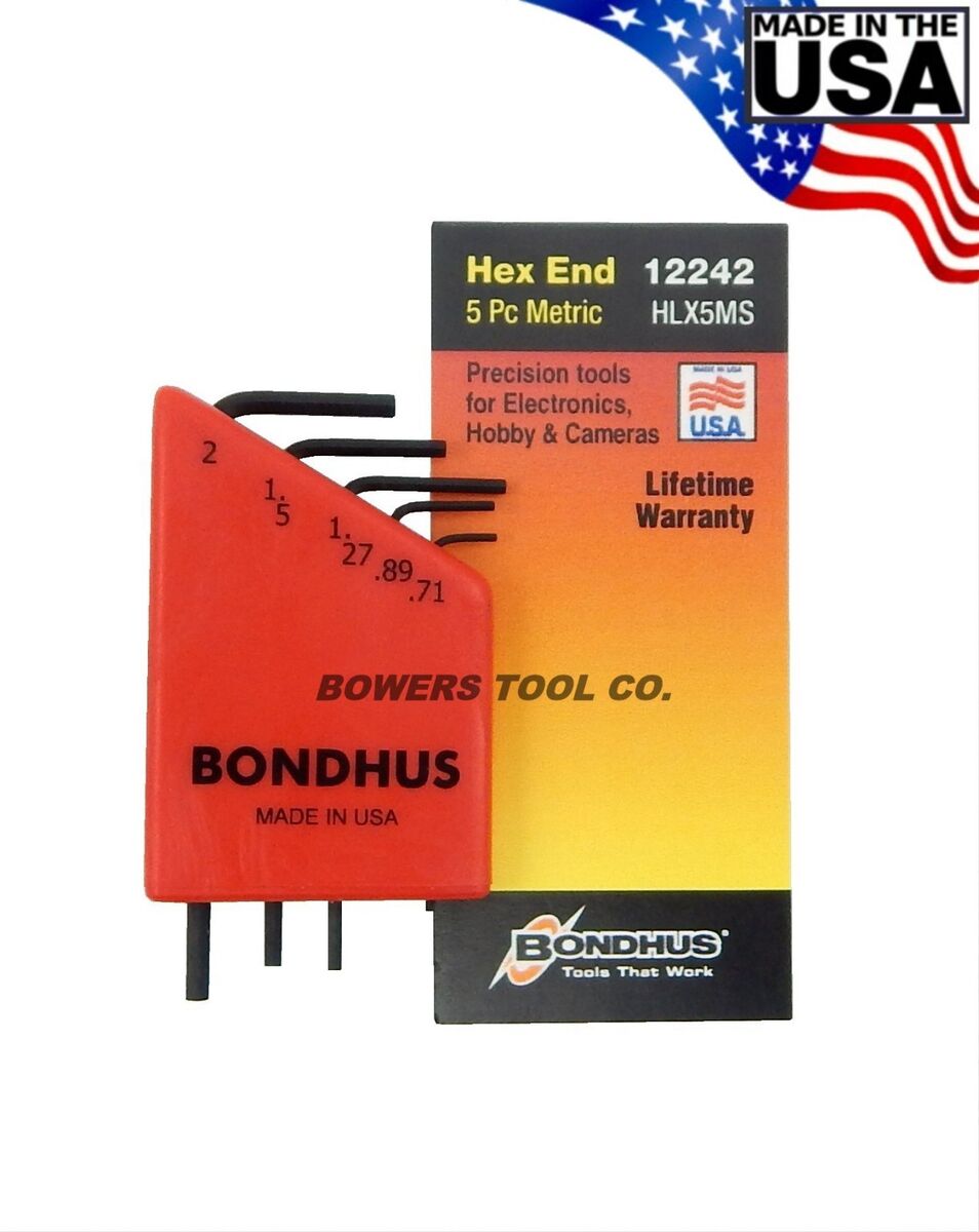 Bondhus 5pc Micro Mini Hex L Wrench Set Metric 2mm to .71mm Bondhus 5pc Micro Mini Hex L Wrench Set Metric 2mm to .71mm
