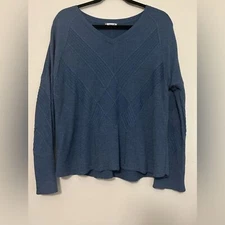 Smartwool Women’s Merino Wool Textured Knit Sweater Blue Size Large