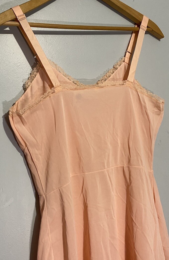 Vintage 50s Carol Brent Slip Dress Chiffon Lace Floral Small Fairy Wicked Glinda