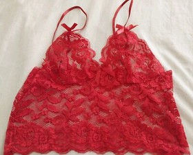 Red Lace Shorts & Top Light SHEIN Sleepwear Women's L NEW Lingerie Sexy Outfit