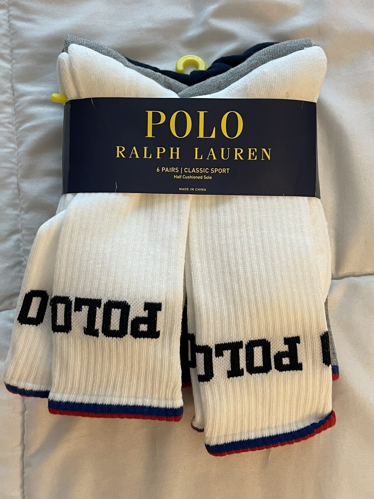 PONY Polo Ralph Lauren Calzini Uomo Classici Sport Crew Confezione da 6 (10 13)