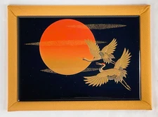 Japanese Traditional MAKIE lacquered by Craftsman Morning Sun & Crane