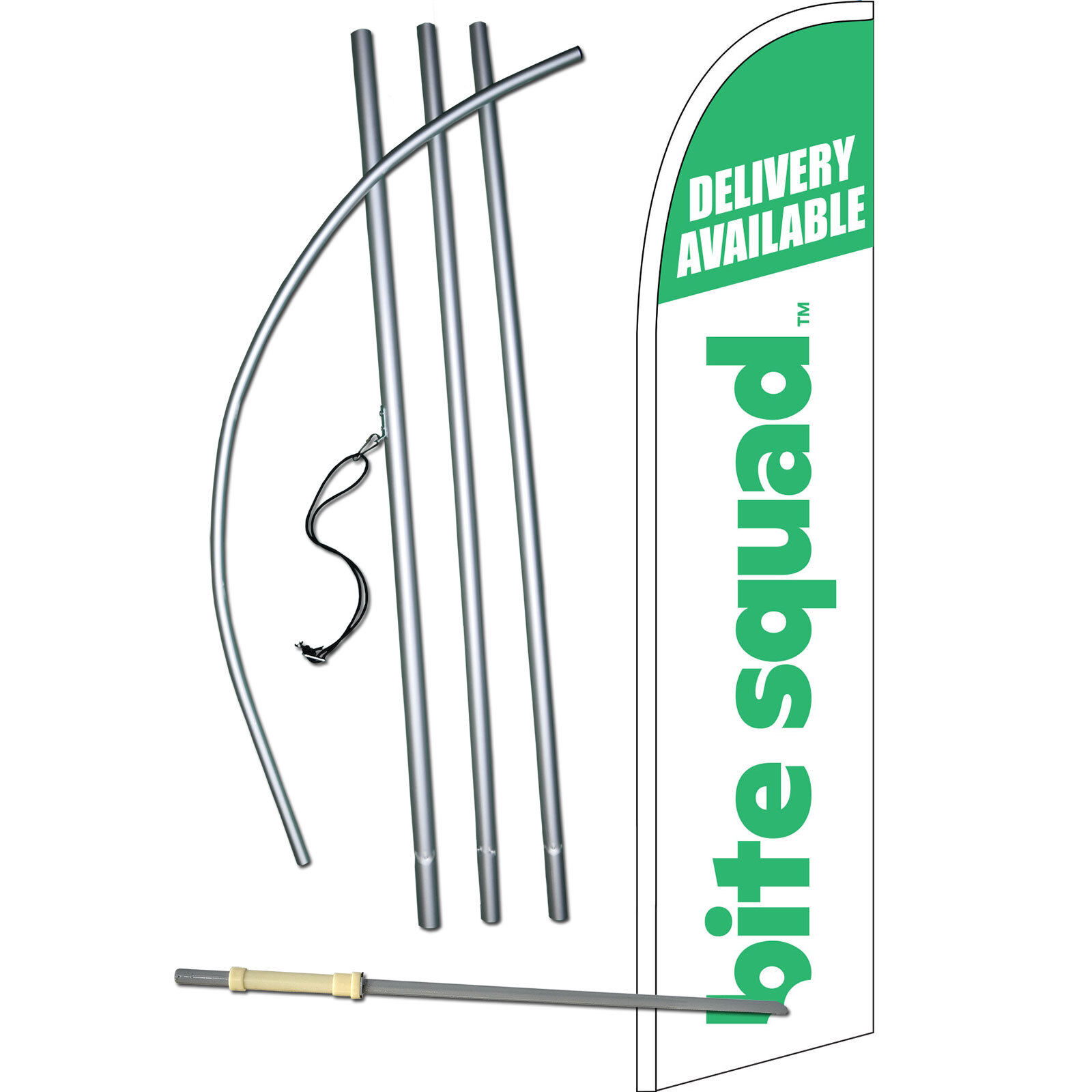 Bite Squad Delivery Available Flag with Flag Pole and Spike | eBay