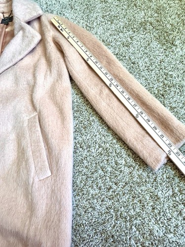 Gallery New York Pink Salmon Fuzzy Wool Blend Coat Y2K Mod Women’s Size Small - Picture 13 of 13