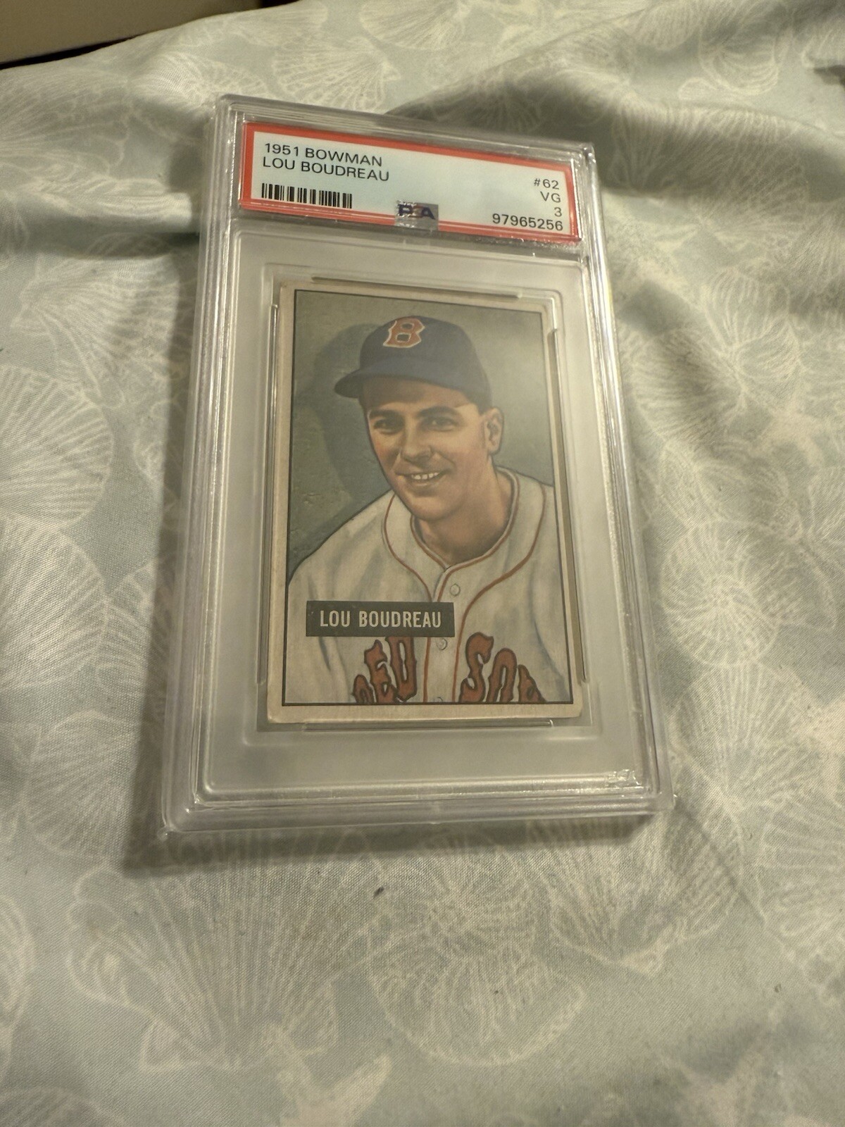 LOU BOUDREAU PSA 3 1951 BOWMAN #62 VINTAGE 5256