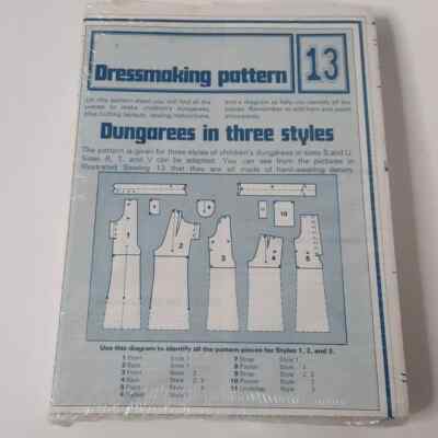 #13 Dressmaking Pattern Dungarees in Three Styles Patterns DIY Crafts Homemade