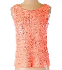 coral sequin top