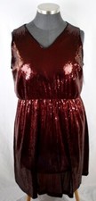 Lane Bryant Sequin Dress Plus Size 20 Red Lined VNeck Sleeveless Midi NWT