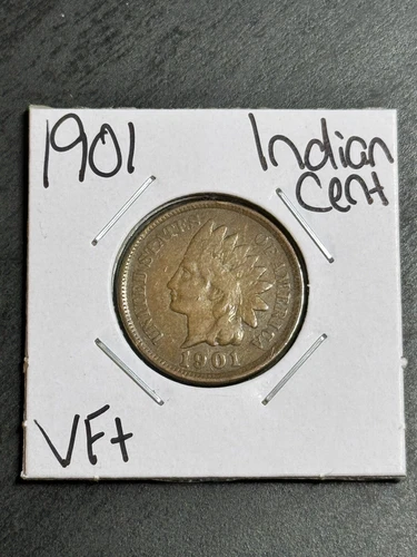 1901 Indian Head Cent Penny VF Very Fine U.S. 1c Coin (Raw15128)