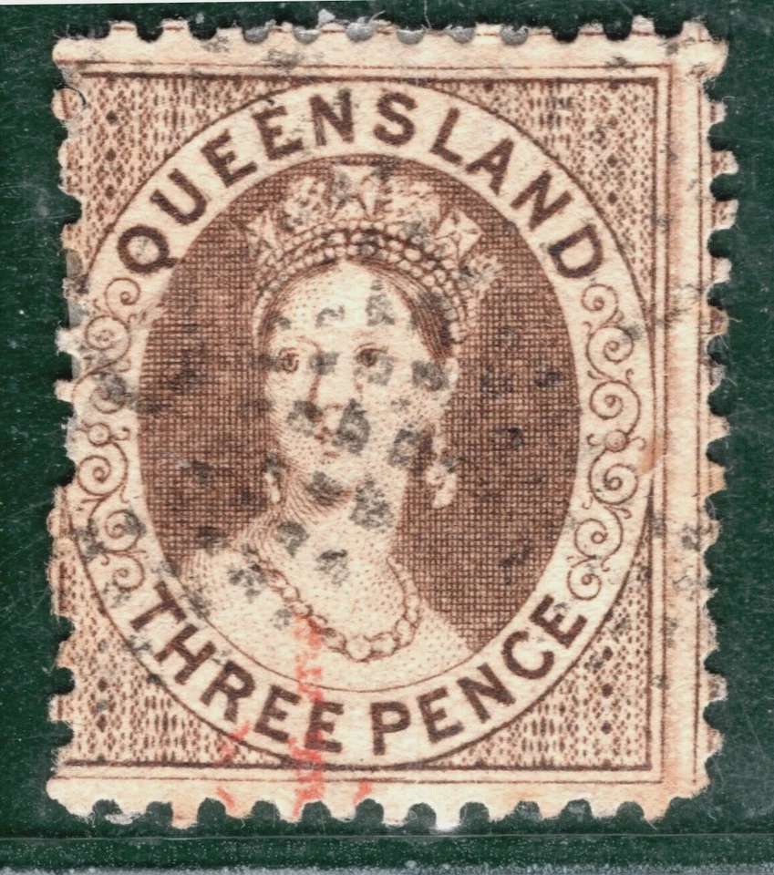 Australia States QUEENSLAND CHALON SG77 3d Brown (Perf 12) Used Cat £225 LBLUE70 - Image 4 of 4