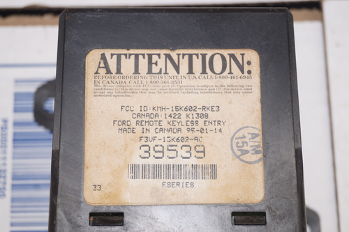 92-96 97 Ford F150 F250 F350 Bronco Remote Keyless Entry Module OEM OBS ...