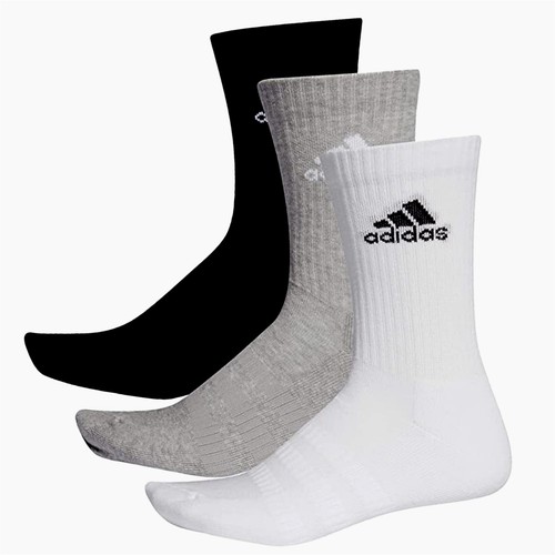 Mens Adidas Crew Socks Cushioned Cotton Rich Sports Soft Sock 3 Pairs - Afbeelding 1 van 21
