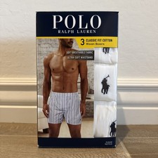 New 3-Pack Polo Ralph Lauren Classic Fit Cotton Boxer Briefs White Size X-Large