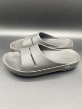 Oofos Slide Sandals Shoes Mens Size: 7 W-9 Black Recovery Foam Cushioned Comfort