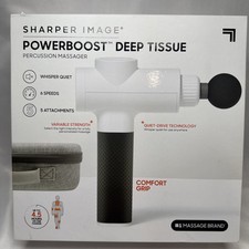Sharper Image PowerBoost Deep Tissue Pro Massage Gun with 5 Attachments Sealed 