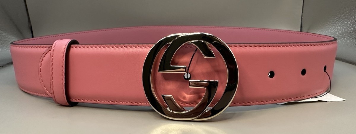 GUCCI ピンク レザーベルト 85cm Gucci Interlocking G Belt Pink Leather 85cm / 34