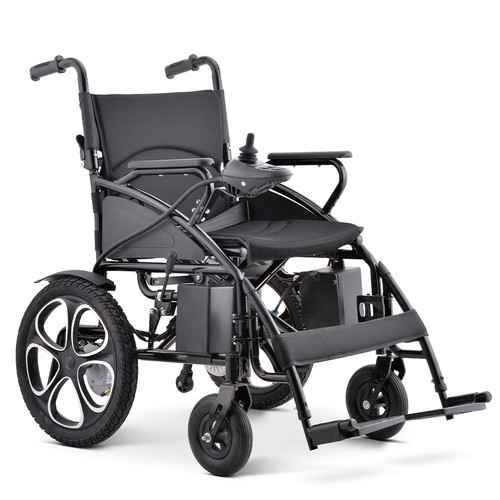 Black Electric Wheelchair Folding Long Range Lithium Power Motorised Dual Motors - Picture 19 of 22