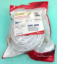 Premium CAT7 Double Shielded 10 Gigabit 600MHz Ethernet Patch Cable 75ft