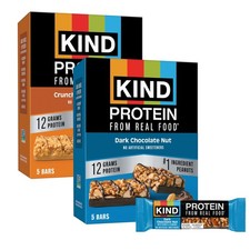 Protein Snack Bars Variety Pack Gluten Free Crunchy Peanut Butter Dark Chocolate