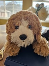 FAO Schwarz Plush Puppy Dog 13" Brown White Stuffed Plush Animal. Clean No scent