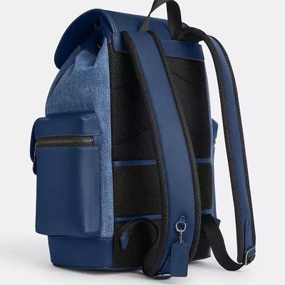 NWT Coach MEN's Sprint Backpack Signature Canvas CBI76 Denim/Deep