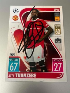 Axel Tuanzebe (Manchester United) Hand Signed 2021 2022 Match Attax Card Rare !