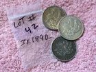 3  - 1890   MORGAN 90 % SILVER DOLLAR COINS. VERY NICE AND HEAVY   LOT # 42