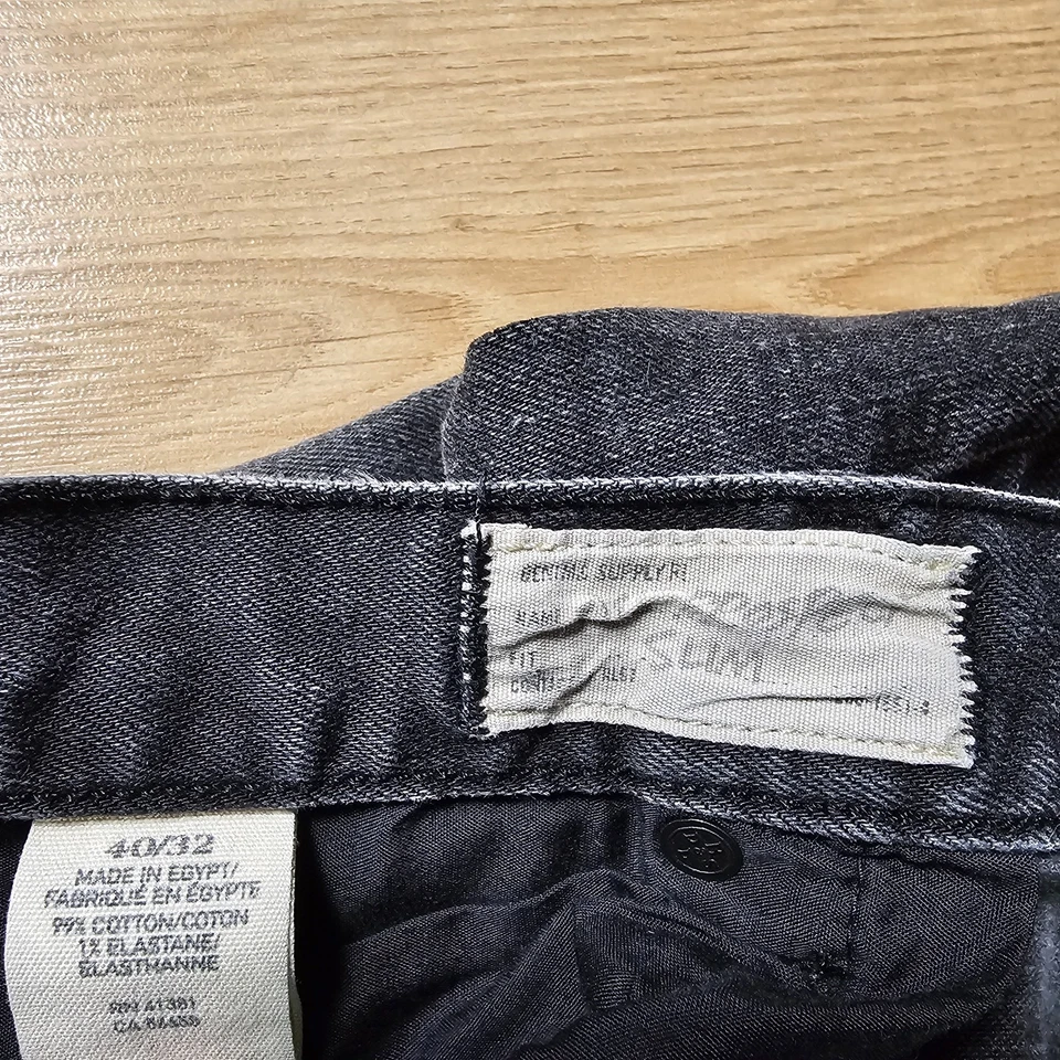 Pantalones de mezclilla para hombre Ralph Lauren Prospect ajustados 42x32 negros descoloridos elásticos Foto 3 de 4