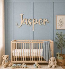Personalised Wooden Name Sign  Nursery Custom Baby Name Wall Decor Playroom Art