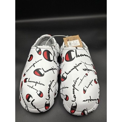 Champion Super Meloso Warped All Over Logo Rubber Oversize Clog Mule Youth 7y