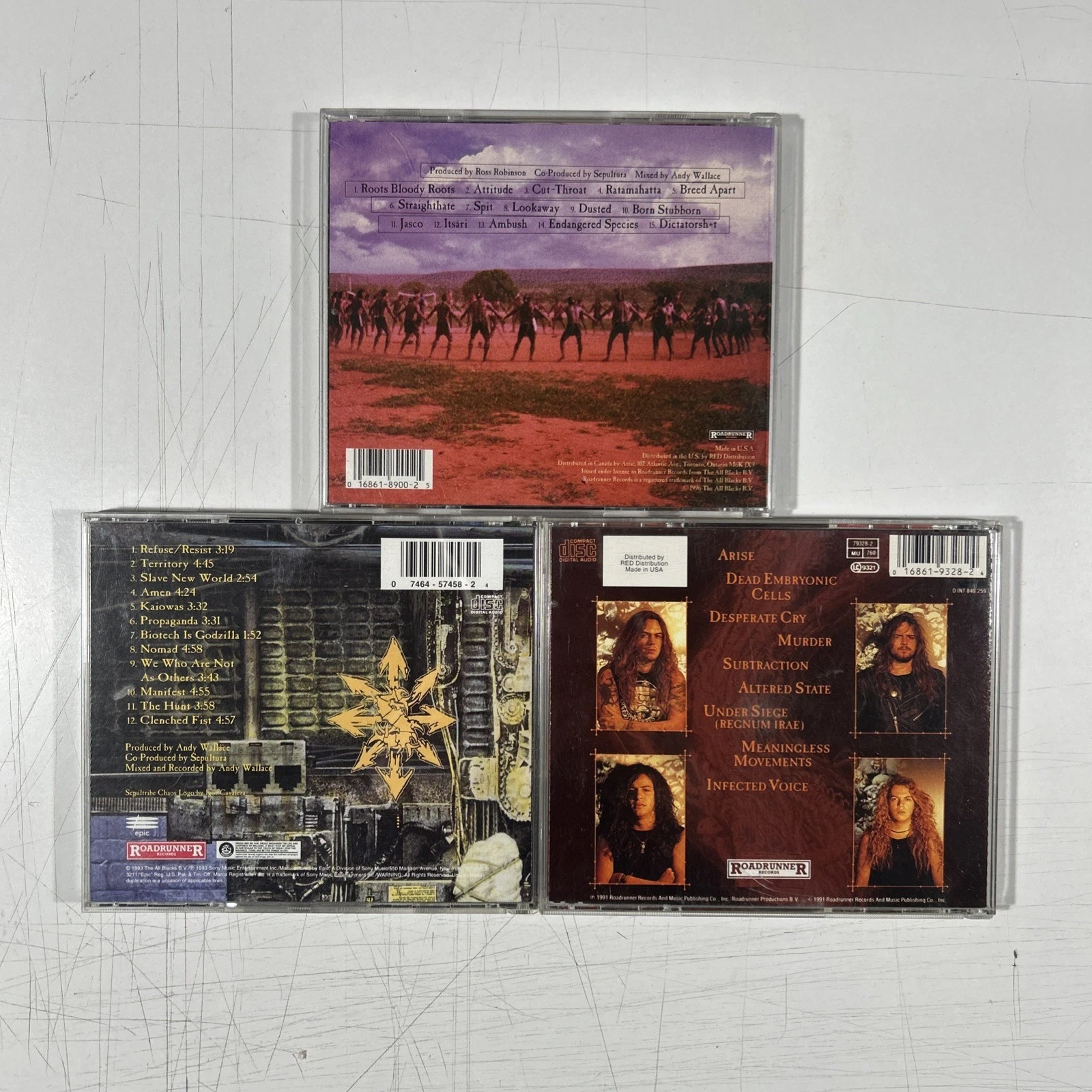 Sepultura CD Lot of 3 - Roots - Arise - Chaos A.D. image 2