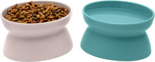 platos elevados para gatos juego de 2 comederos ceramica lavavajillas rosa azul